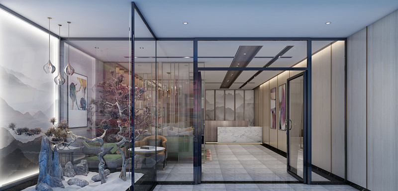 河北吾悅新中式精品酒店裝修設計公司案例(圖1)