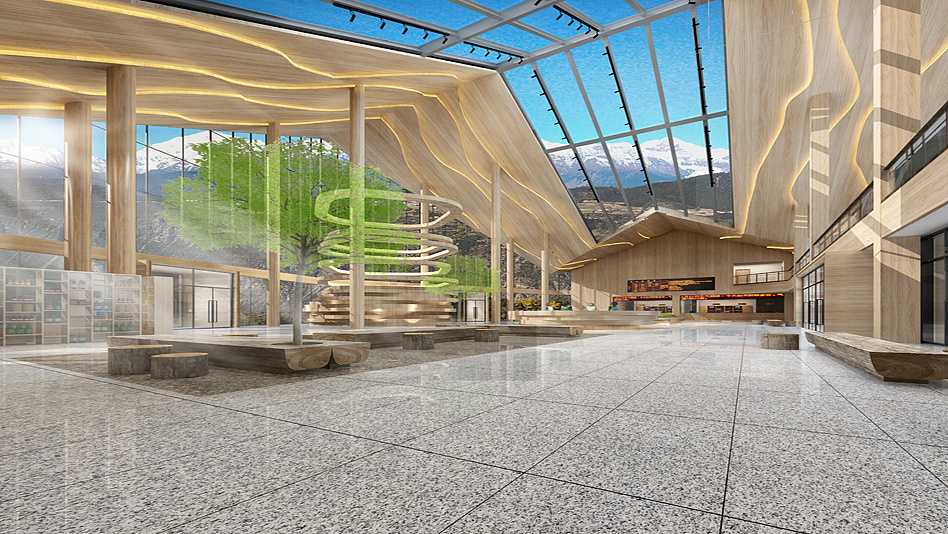 重慶龍頭山滑雪場度假酒店裝修設計公司案例(圖2)