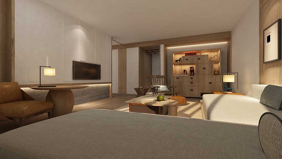 重慶龍頭山滑雪場度假酒店裝修設計公司案例(圖9)