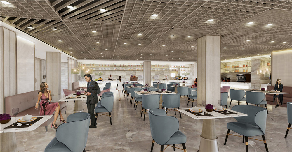 洛陽富饒商務酒店餐廳裝修設計效果圖