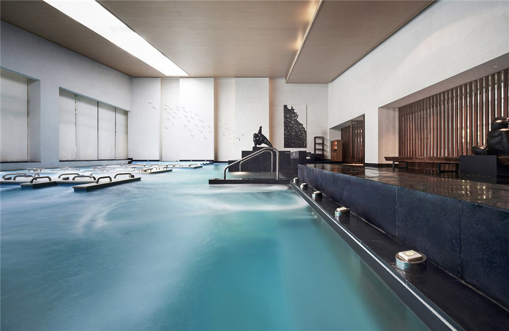 明谷行館新中式溫泉度假酒店裝修(圖8) 明谷行館新中式溫泉度假酒店浴區(qū)裝修設計方案